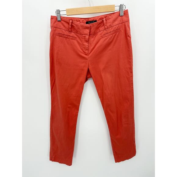 Ann Taylor Pants Women 2 Orange Devin Fit Hidden Fly Cotton Spandex Blend - Picture 1 of 9